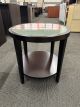 Espresso End Table w/ Frosted Glass